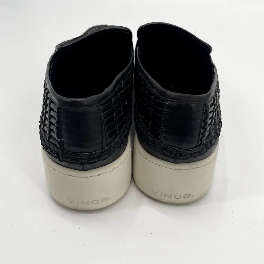 Vince Platform Black Textured Sneaker Shoes // 10